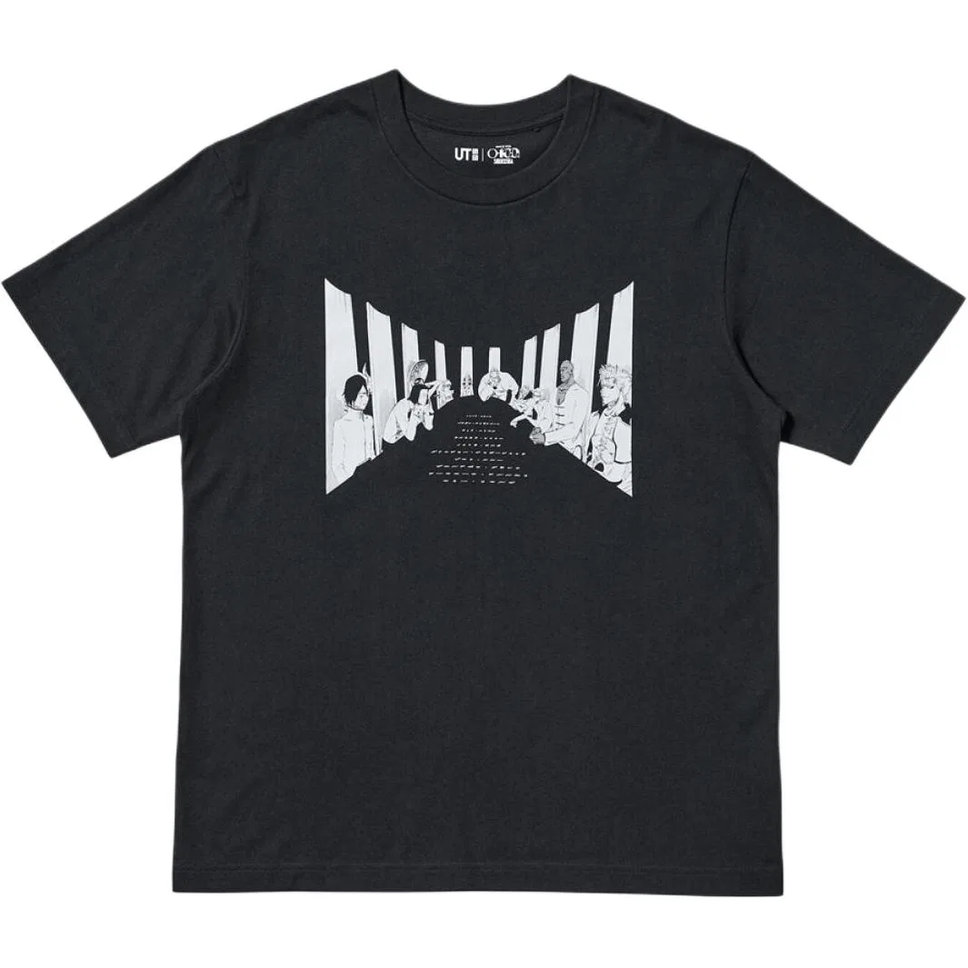 Мужская футболка с выбеленным принтом, Black, BLEACH, UNIQLO