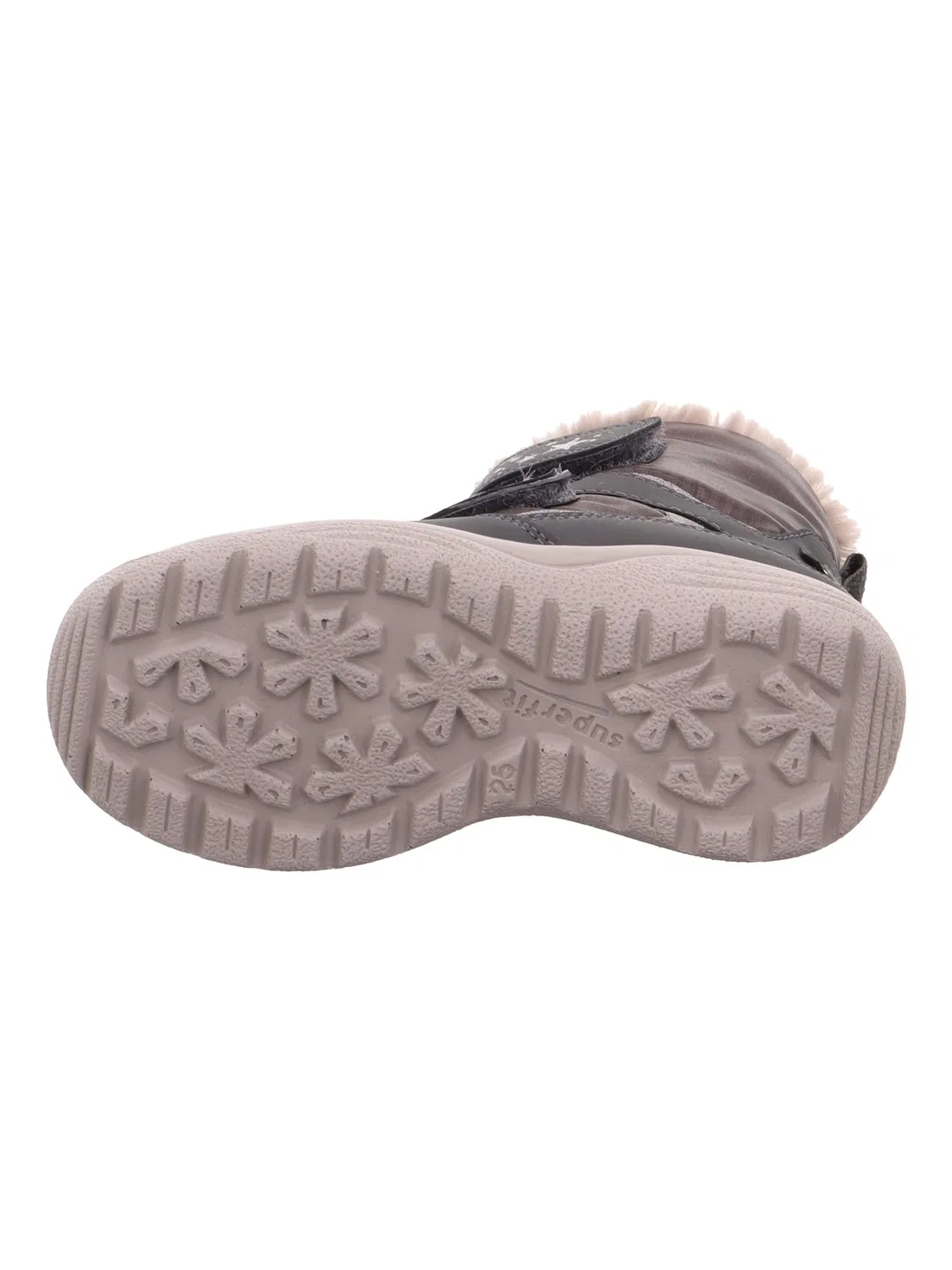 Детские зимние сапоги для девочек с липучками Crystal Superfit, Grey Beige — фото 4
