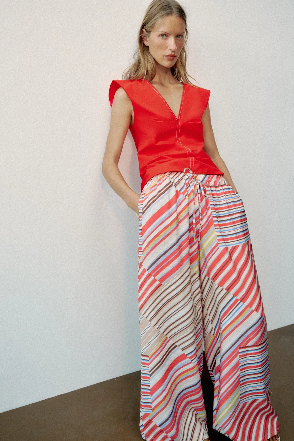 ПОЛОСАТЫЕ ШИРОКИЕ БРЮКИ ZARA, striped — фото 3
