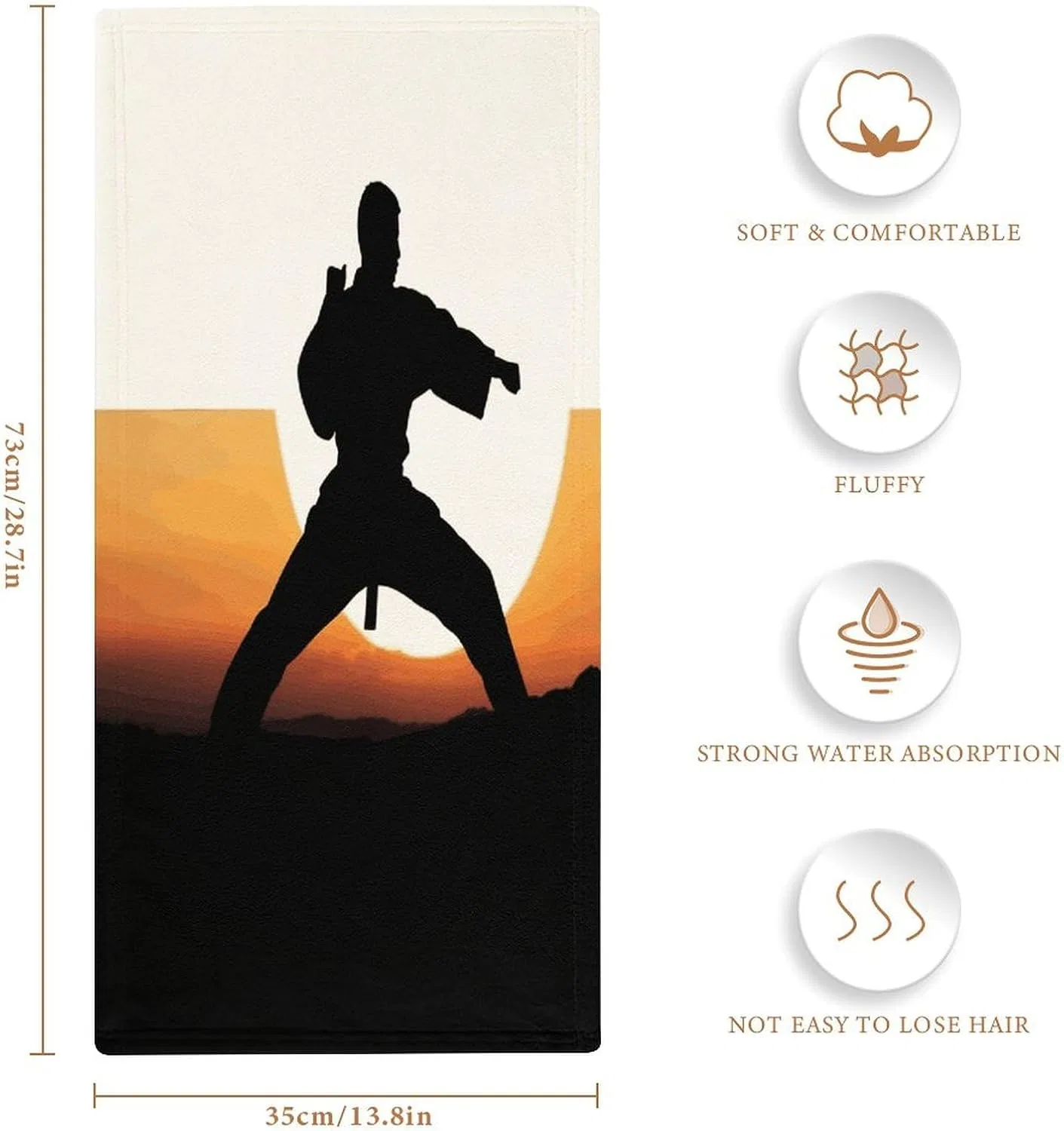 Махровая салфетка, KLSVTMEA, 1 шт, 72.9x35.1 см, Karate-silhouette — фото 2