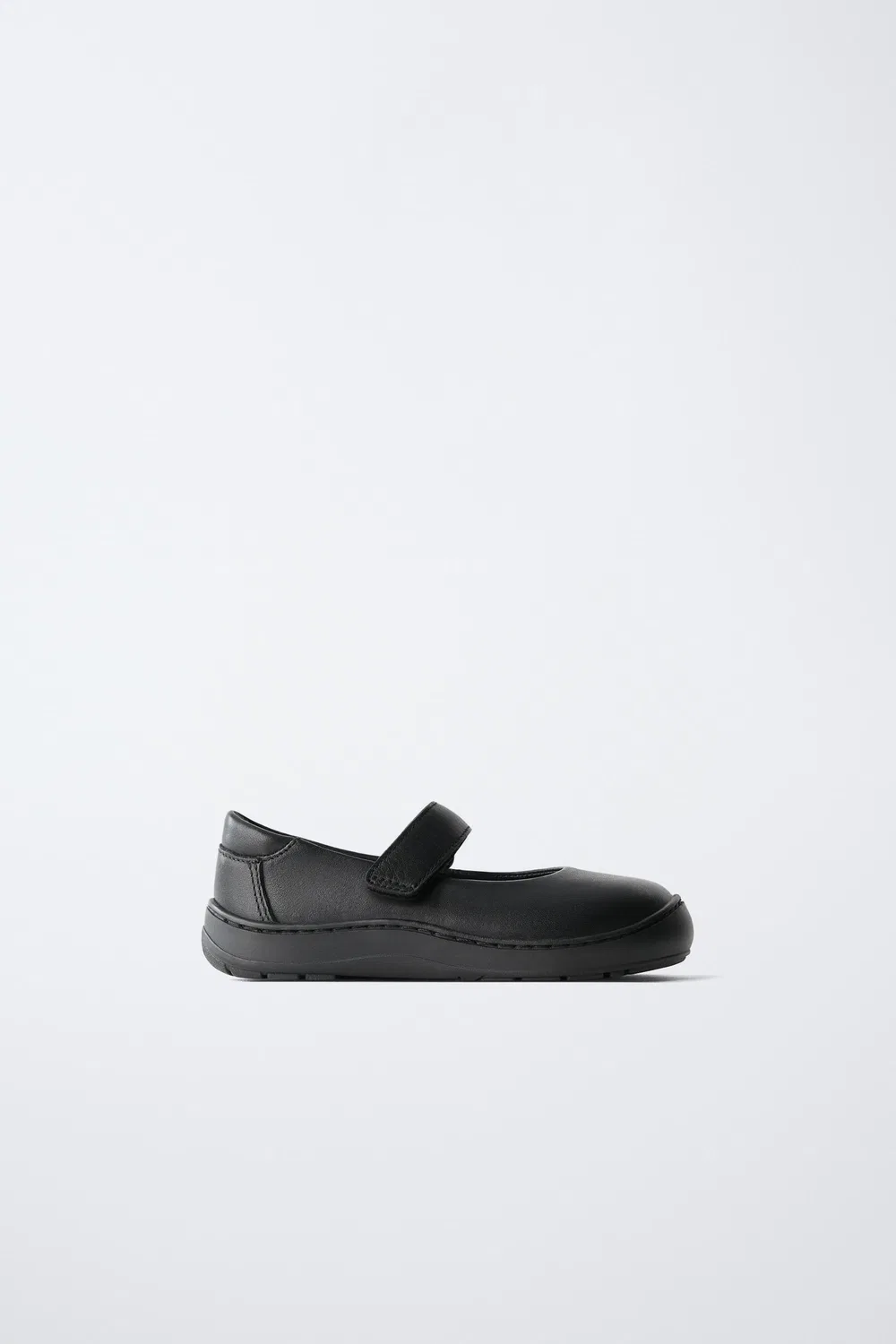 Кожаные балетные туфли босого хода ZARA, Black