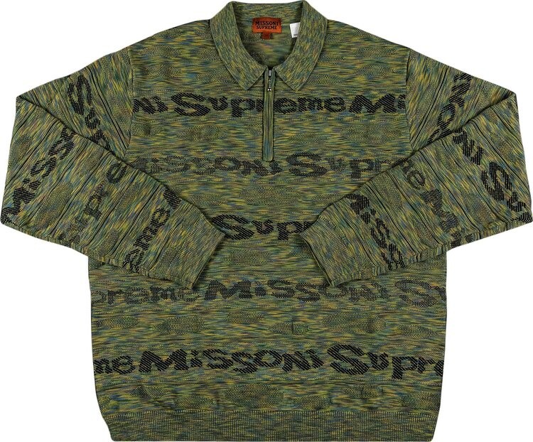 

Лонгслив Supreme x Missoni Zip Long-Sleeve Polo 'Lime', зеленый