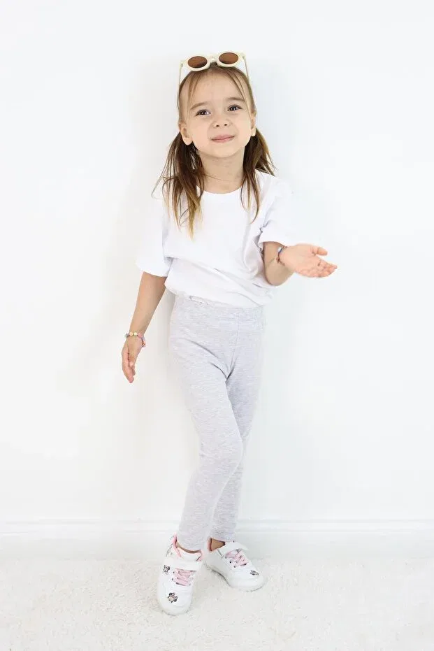 Детские леггинсы для девочек хлопковые Basics Miababy, Gray — фото 2