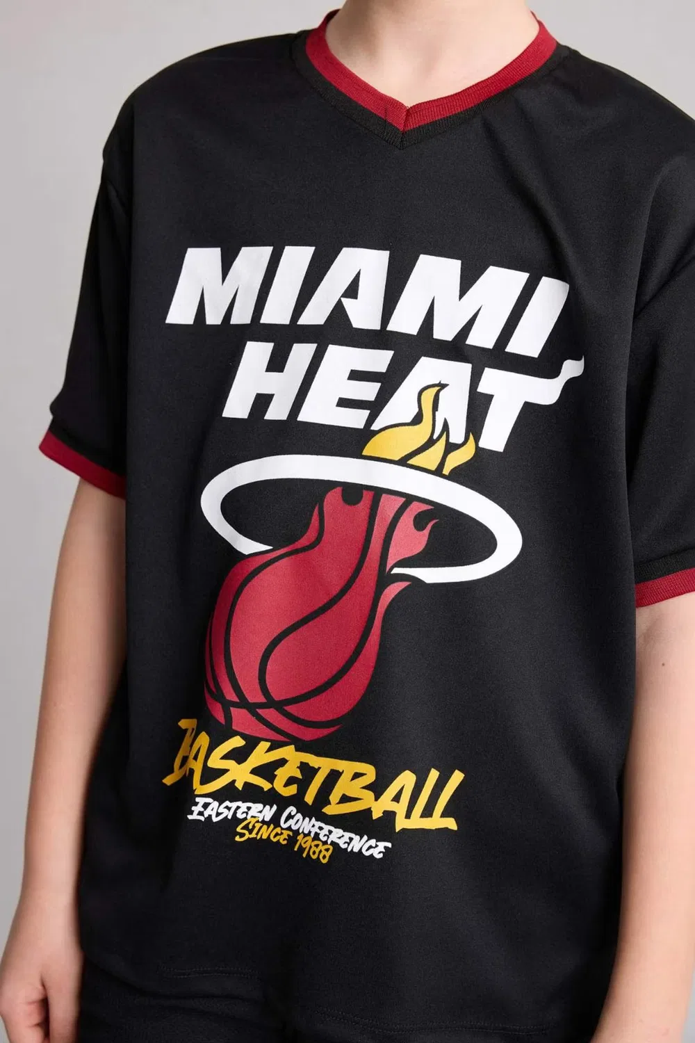 Футболка с коротким рукавом с принтом NBA Miami Heat, Defacto, черный — фото 4