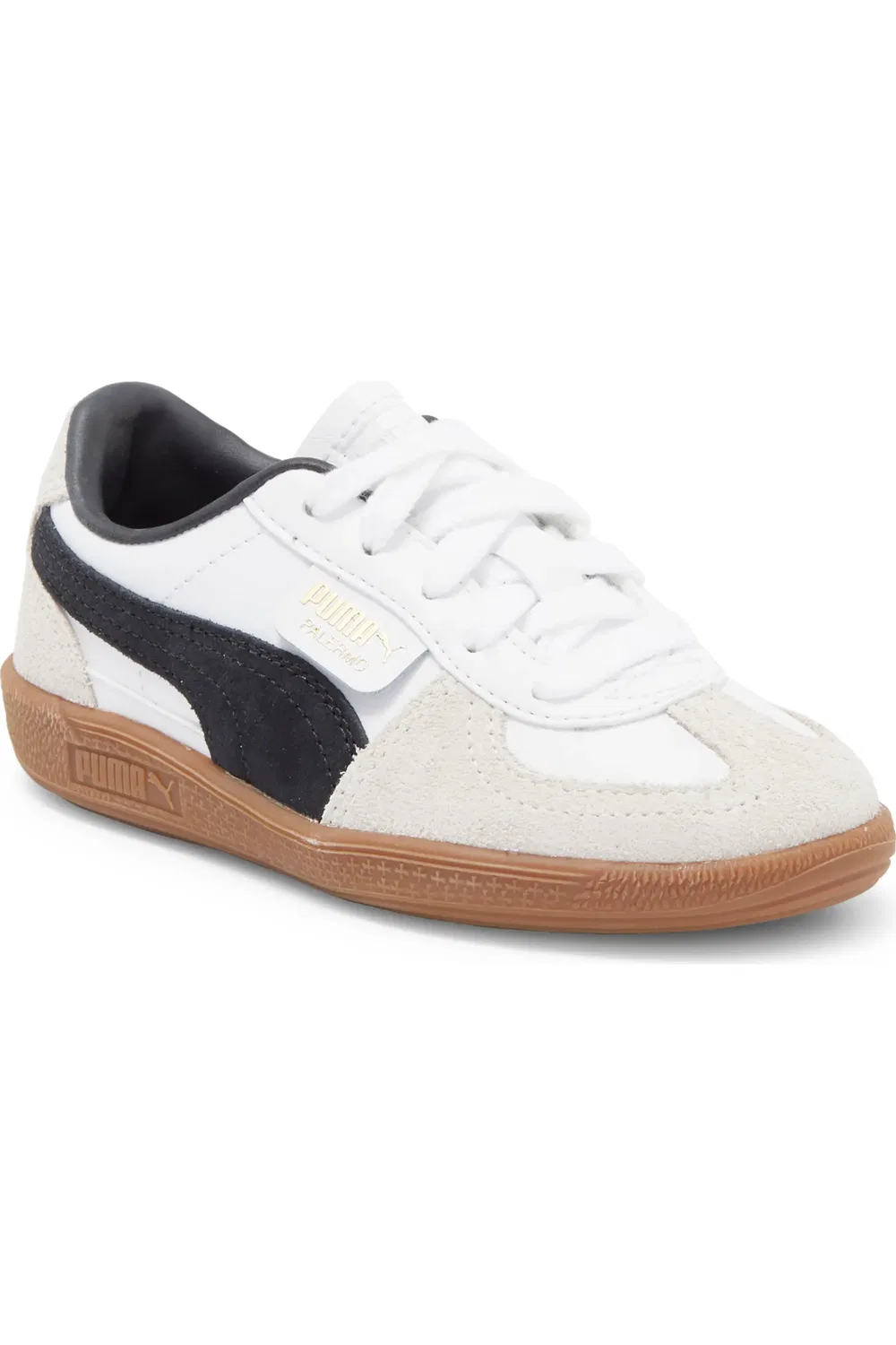 Детские кроссовки футбольного стиля Palermo PUMA, Puma White-Dark Indigo