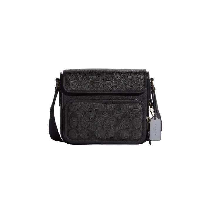 

Сумка Coach Outlet Sullivan Flap Crossbody In Signature Canvas, бронзовый/черный/темно-серый