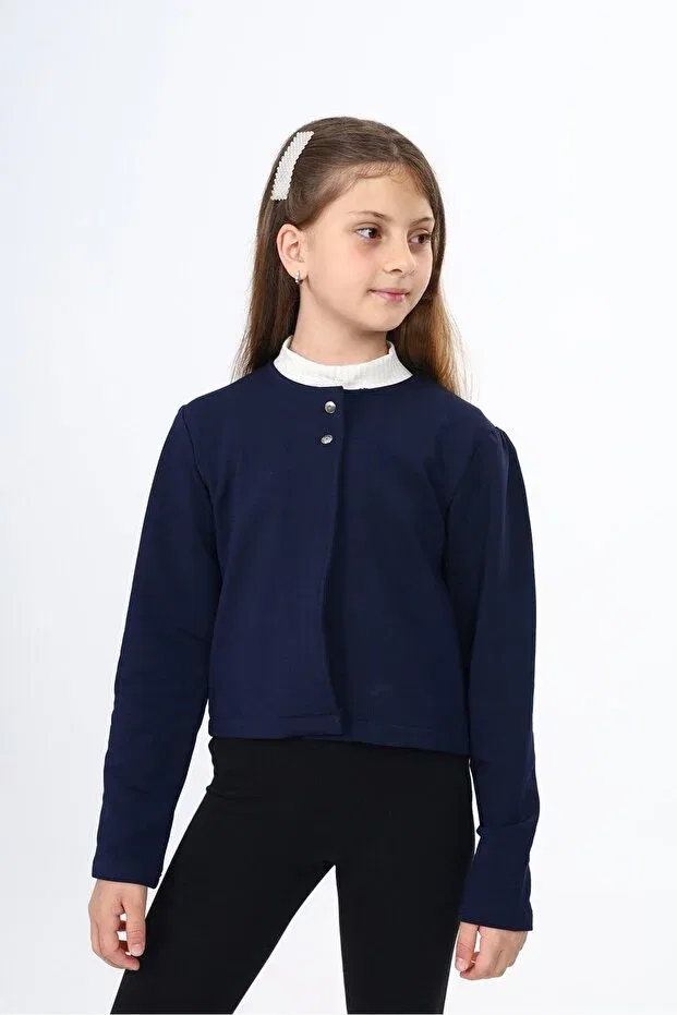 Детское платье-кардиган для девочек хлопковое Toontoy, Navy Blue — фото 4