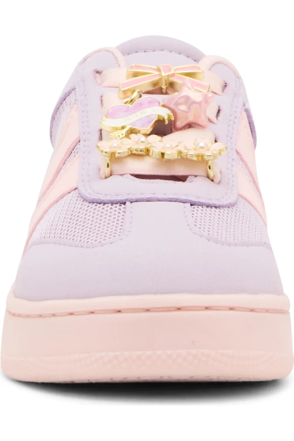 Кроссовки детские на шнурках с подвесками Kids' Jersey Steve Madden, Blush/Lilac — фото 3