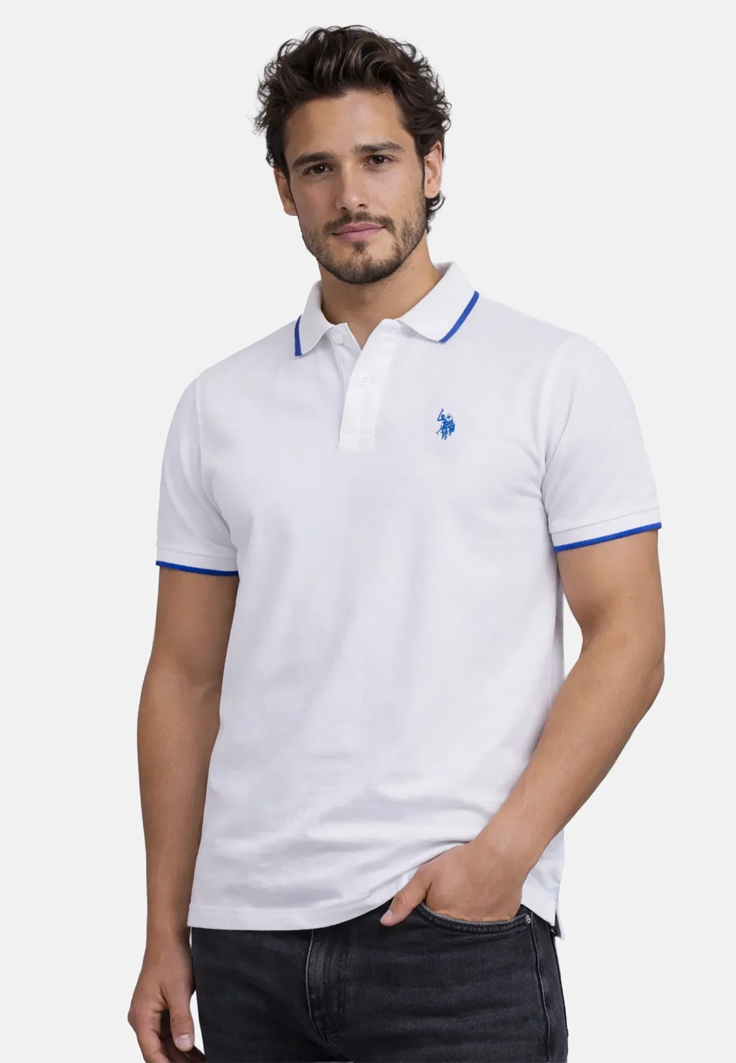 Мужское поло с коротким рукавом U.S. Polo Assn., White