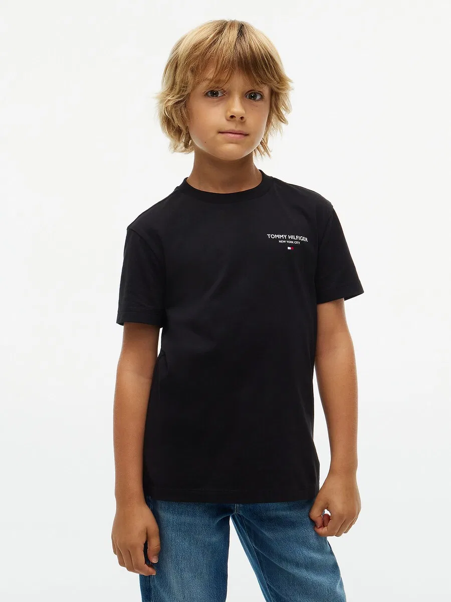 Футболка TOMMY HILFIGER 'Essential' черного цвета — фото 2