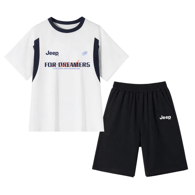 Детский спортивный костюм с принтом Basketball Flame-Navy Blue/E White Logo Silicone K, Jeep, White/E Basketball Flame-Navy Blue/E White Logo Silicone K — фото 3