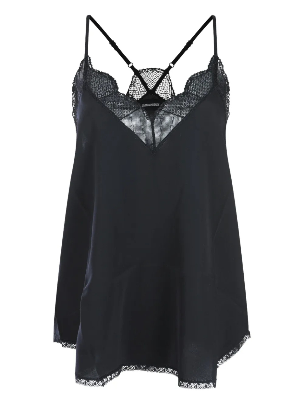 

Шелковый топ Zadig and Voltaire, черный