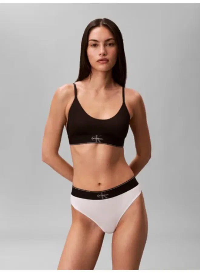 Трусы-стринги с логотипом графическим Monogram Microfibre Calvin Klein, белый