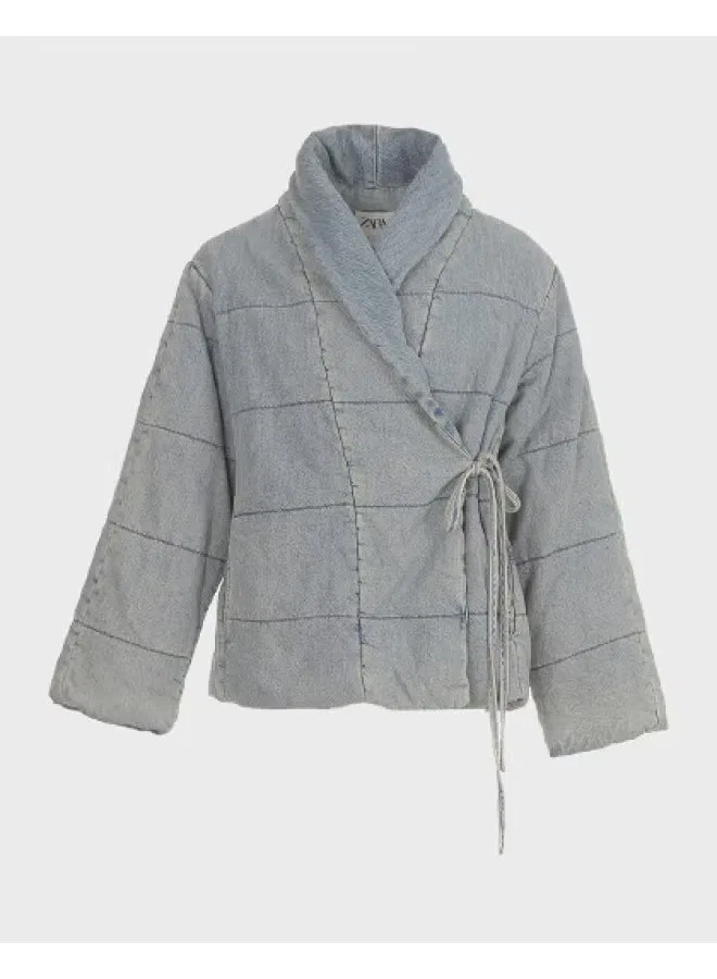 Жакет с завязками на запах Zara, синий
