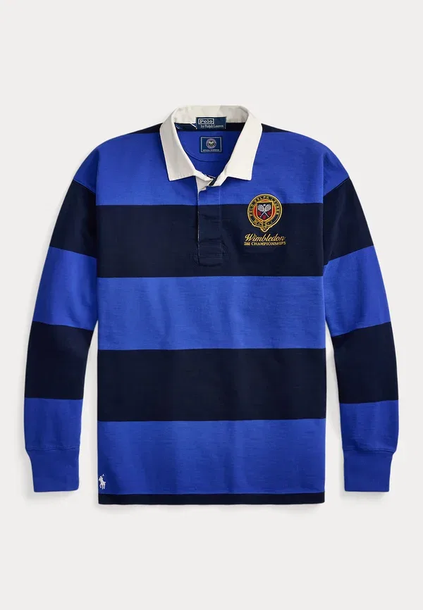 Рубашка поло хлопковая Wimbledon vintage fit rugby shirt Polo Ralph Lauren, Collegiate Blue, Refined Navy, темно-синий — фото 3