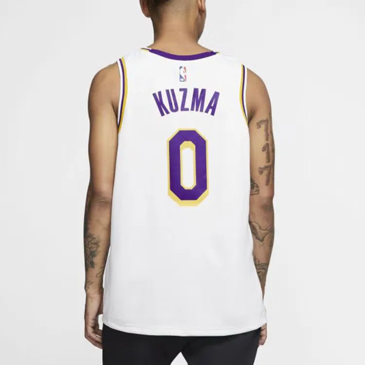Футболка-джерси баскетбольная с принтом Los Angeles Lakers Kuzma 0 Nike, белый — фото 4