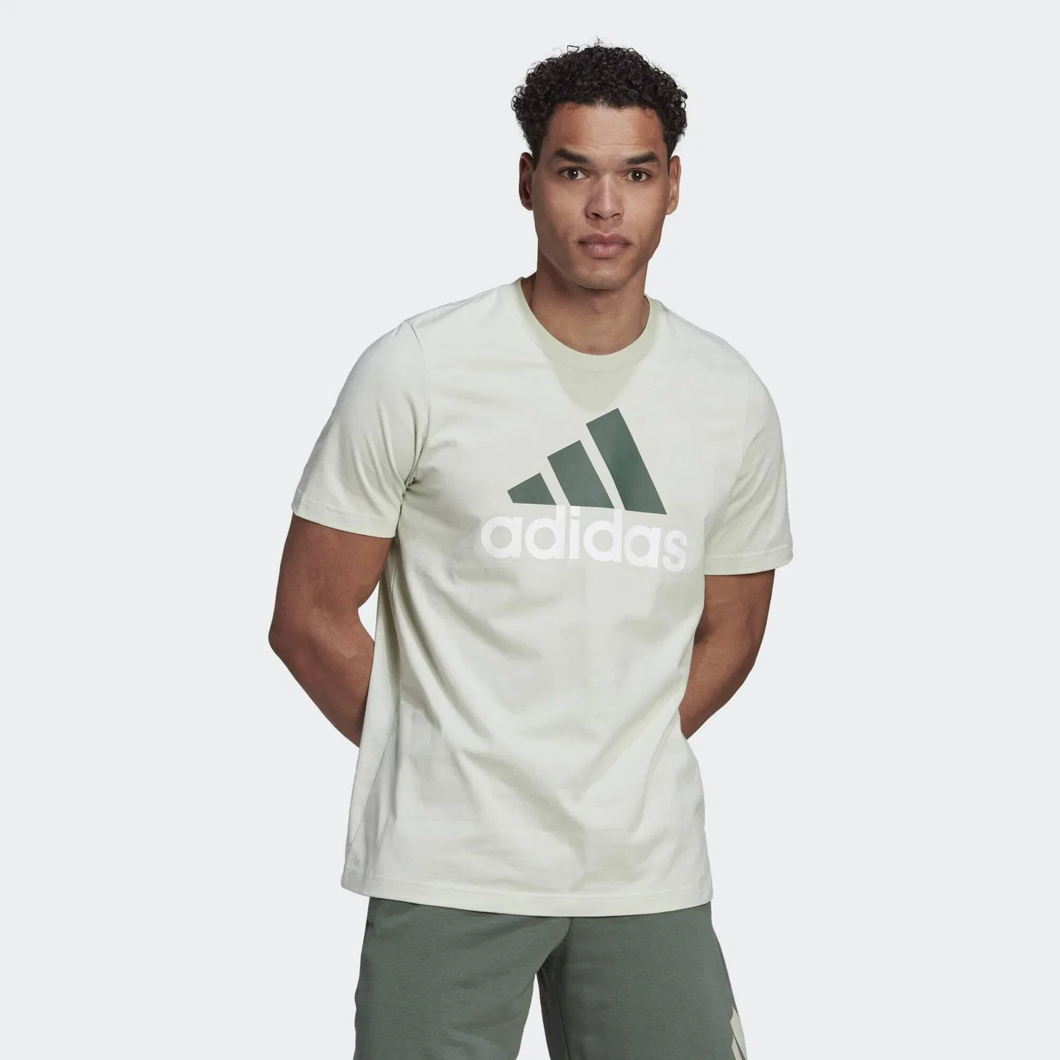 Мужская футболка с принтом Essentials Big Logo Adidas, Grun — фото 3