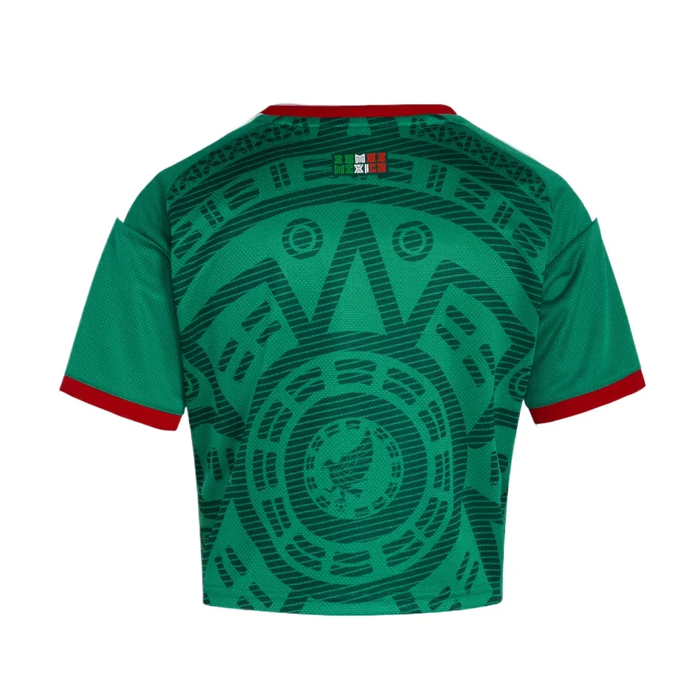 Женская футболка с коротким рукавом Adidas Mexico 26 Home Cropped Jersey, цвет Bold Green — фото 2