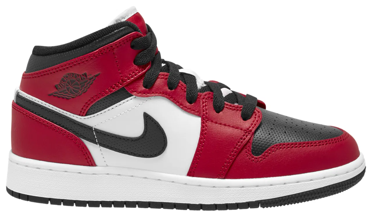 Баскетбольные кроссовки для мальчиков AJ 1 Mid Jordan, цвет Black/Gym Red/Black