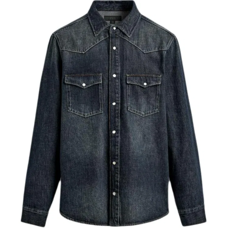 Мужская рубашка с отложным воротником Medium Blue ZARA, Medium Blue