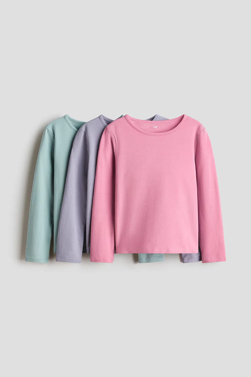 3 хлопковые рубашки в упаковке H&M, Türkis/Flieder/Rosa