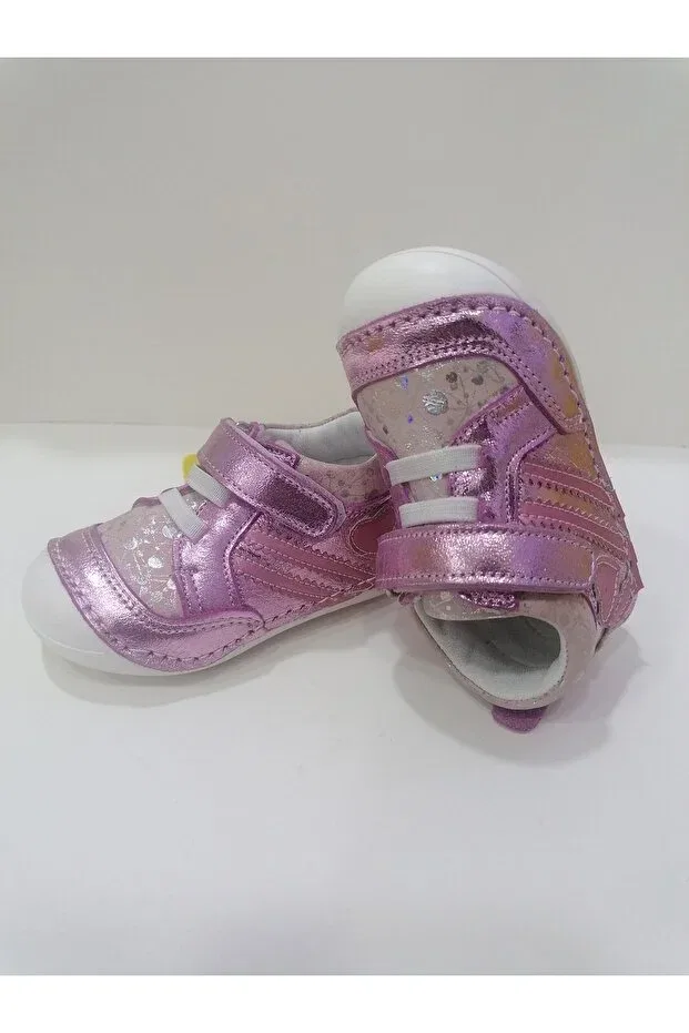 Детские туфли для девочек кожаные с принтом Özgür Kids, Pink — фото 4