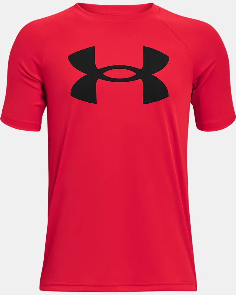 Футболка для мальчиков быстросохнущая UA Tech Big Logo UnderArmour, Red/Black