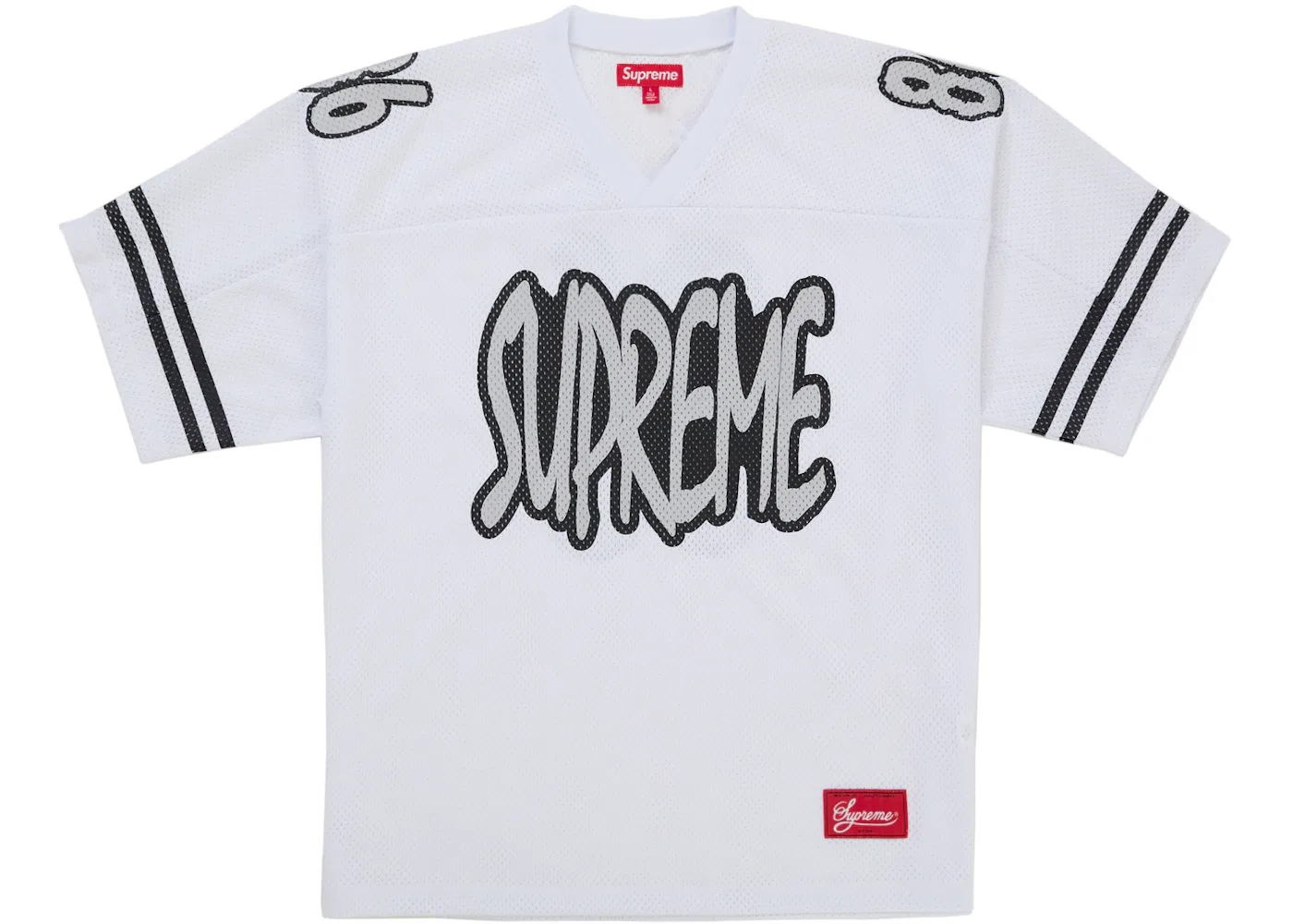 Мужская футболка-джерси с отражающим покрытием Supreme Reflective Football Jersey, белый