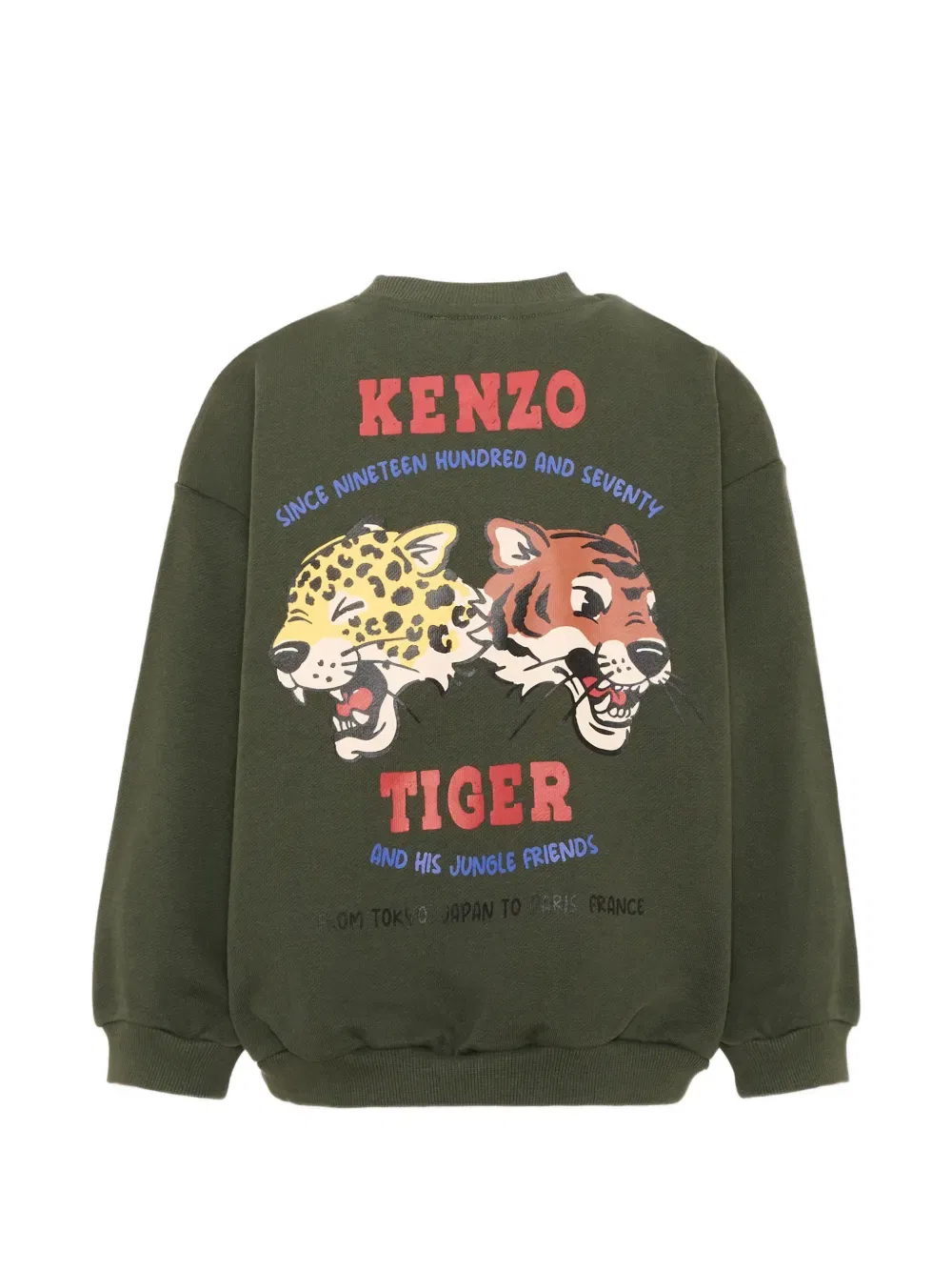 Свитшот с принтом Kenzo Kids, темно-зеленый — фото 2