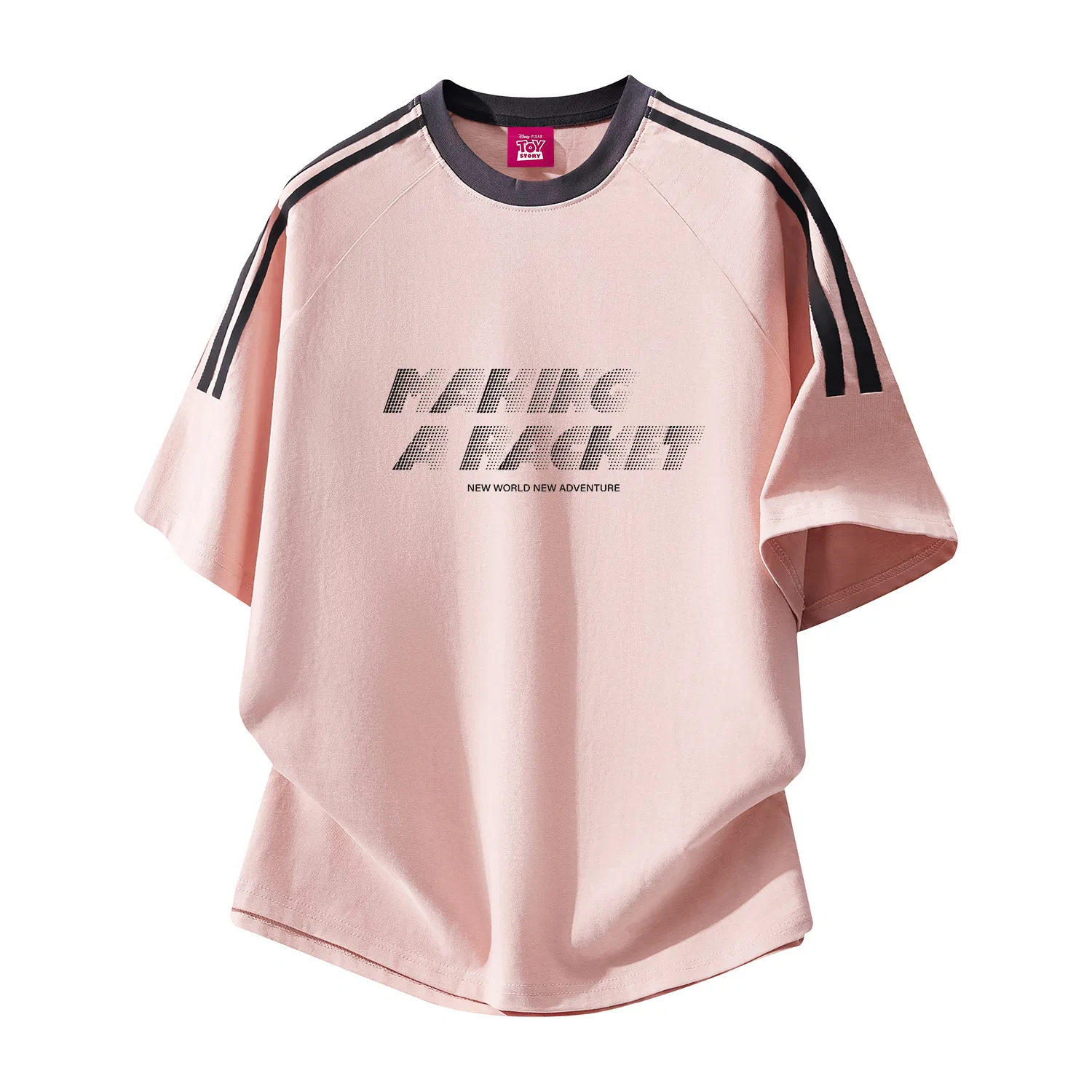 Детская футболка хлопковая Disney Unisex Crew Neck Thin Straight Fit, Pink