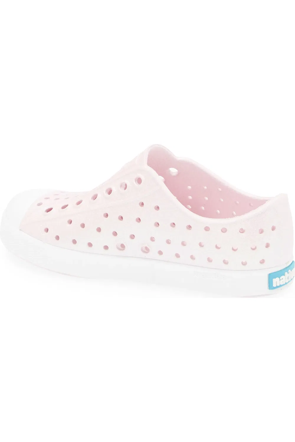Детские кеды slip-on на подошве из EVA Jefferson Bling Native Shoes, Barely Pink Bling/White — фото 2