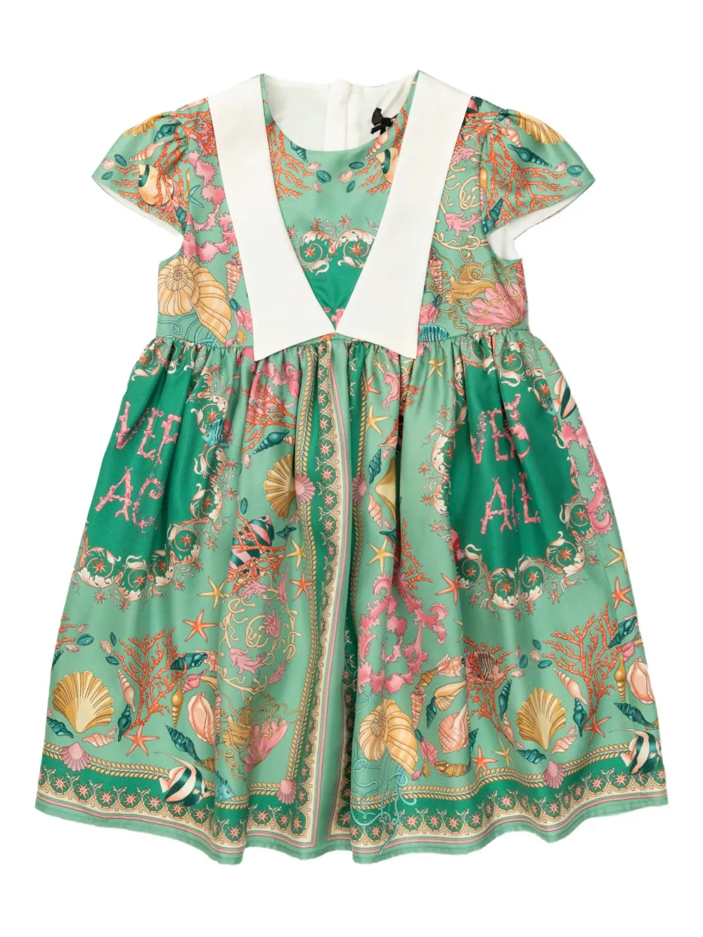 

Платье с принтом Versace Kids, зеленый