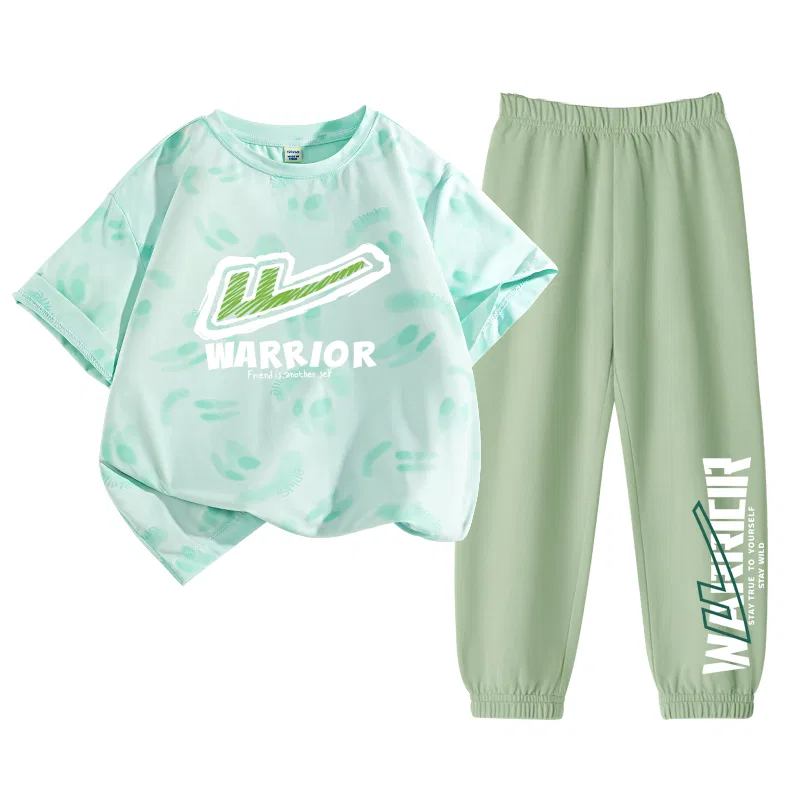 Детский спортивный комплект с принтом Aqua Green/H Green Line-Light Pea Green/H White Green Lower Left K WARRIOR