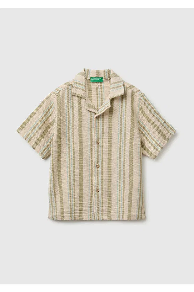 Детская рубашка для мальчиков с коротким рукавом United Colors Of Benetton, Beige