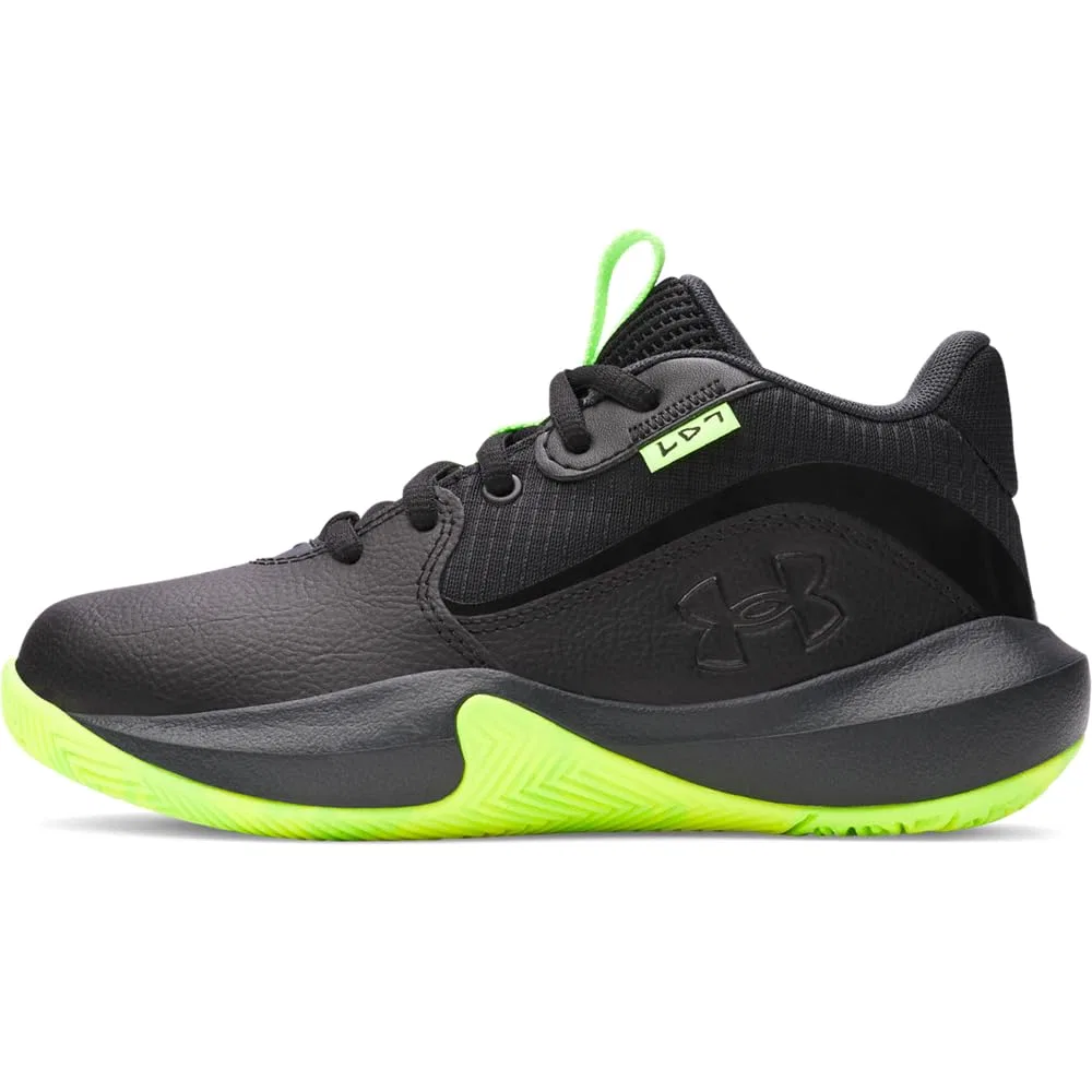 Детские кроссовки для мальчиков с высокой производительностью Pre School Lockdown 7 Under Armour, Black Anthracite Black Metallic