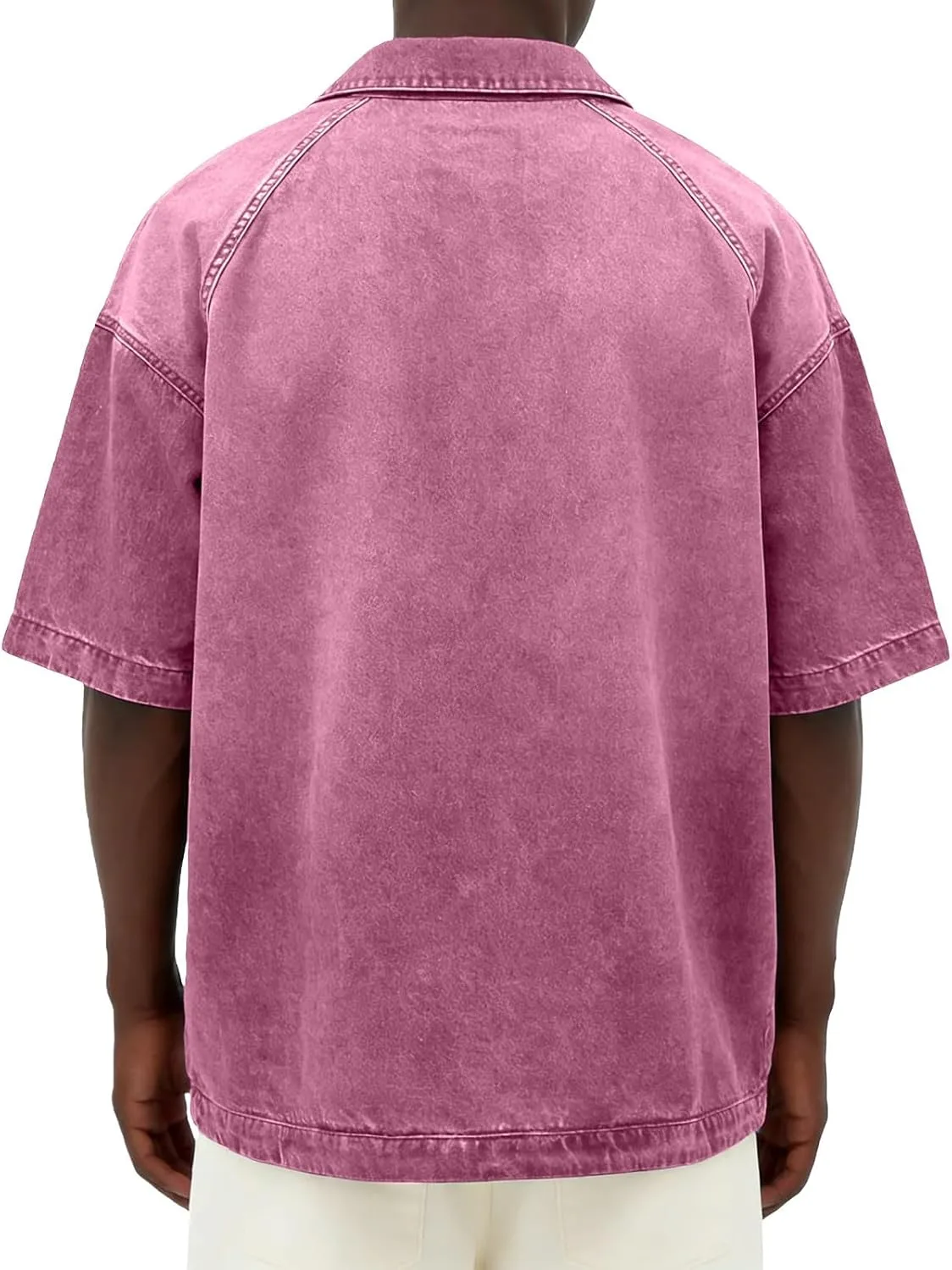 Мужская поло с коротким рукавом и карманом, 1/4 молнии, Plus Size — фото 3