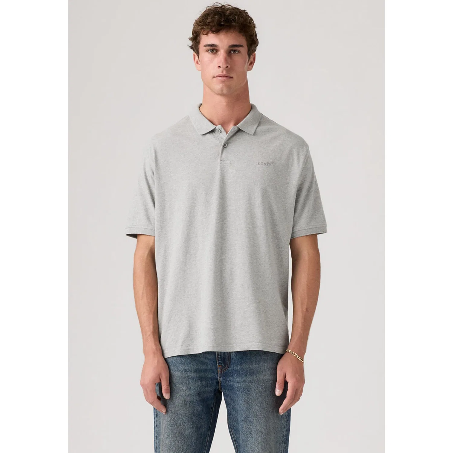 Мужское поло с логотипом Levi's, Mid Tone Grey Heather