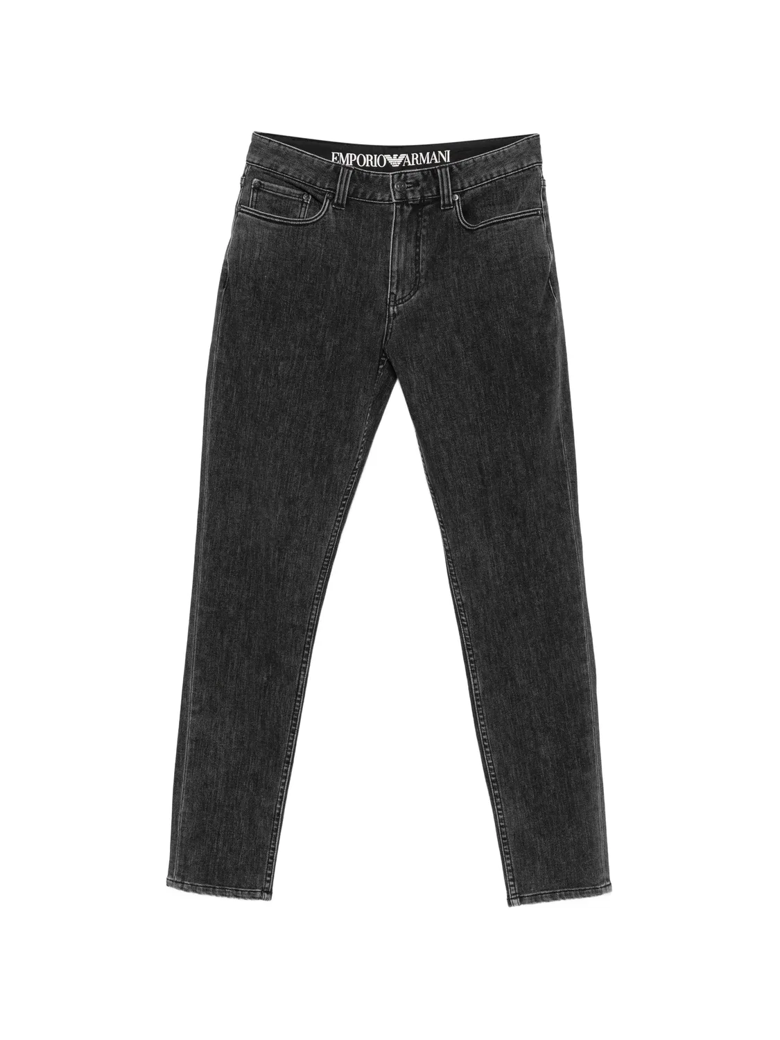 Прямые джинсы с логотипом Emporio Armani, черный