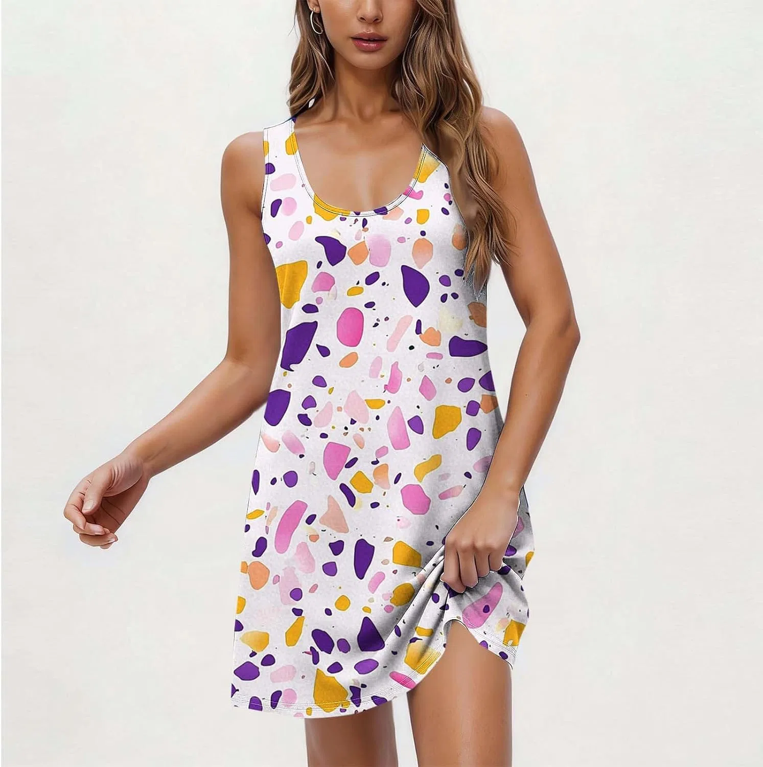 Женское летнее платье-сарафан на бретелях с открытой спиной Flowy, Purple — фото 2