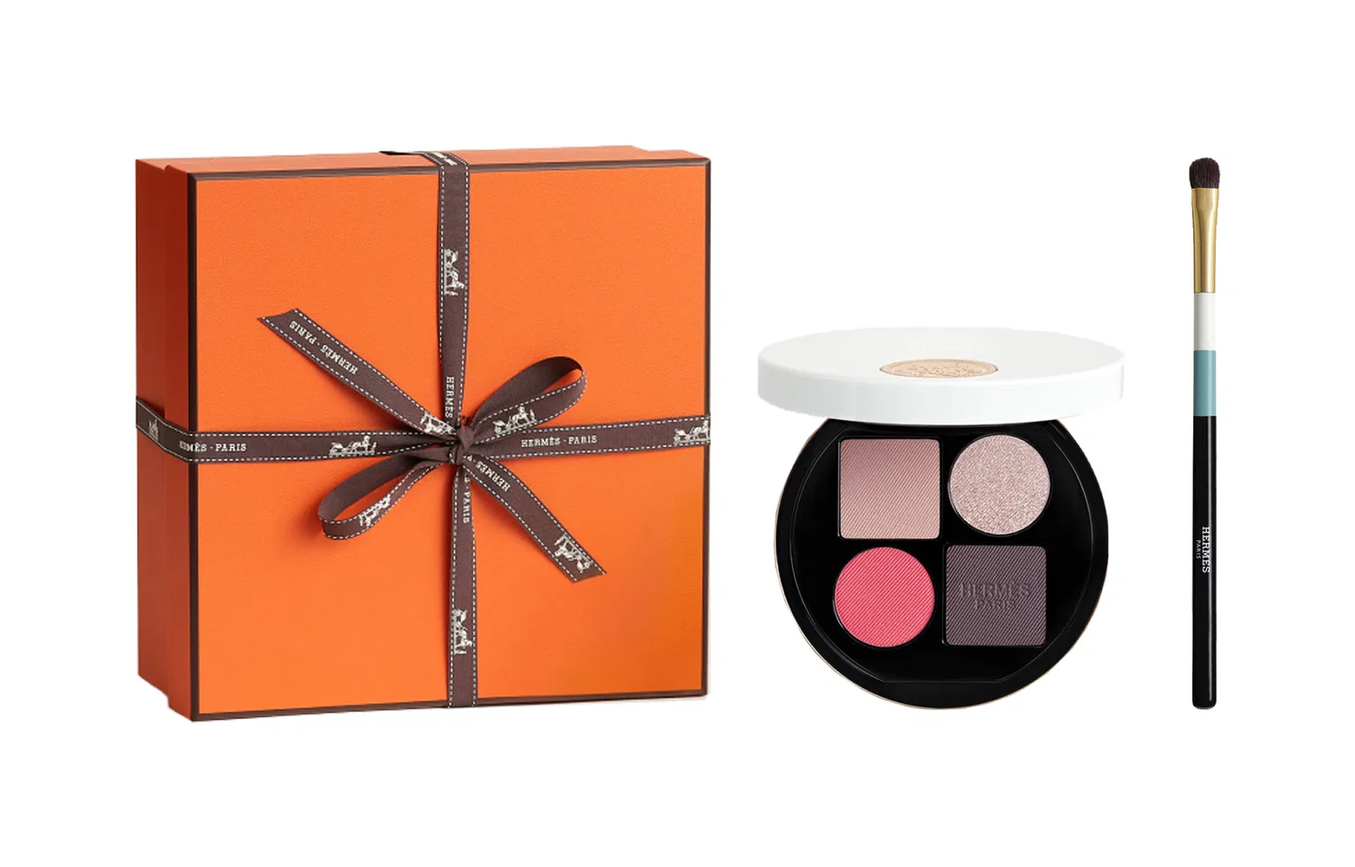 Женский набор для макияжа с палеткой теней и кистью HERMES, Eye Shadow #01, 3 г, Black