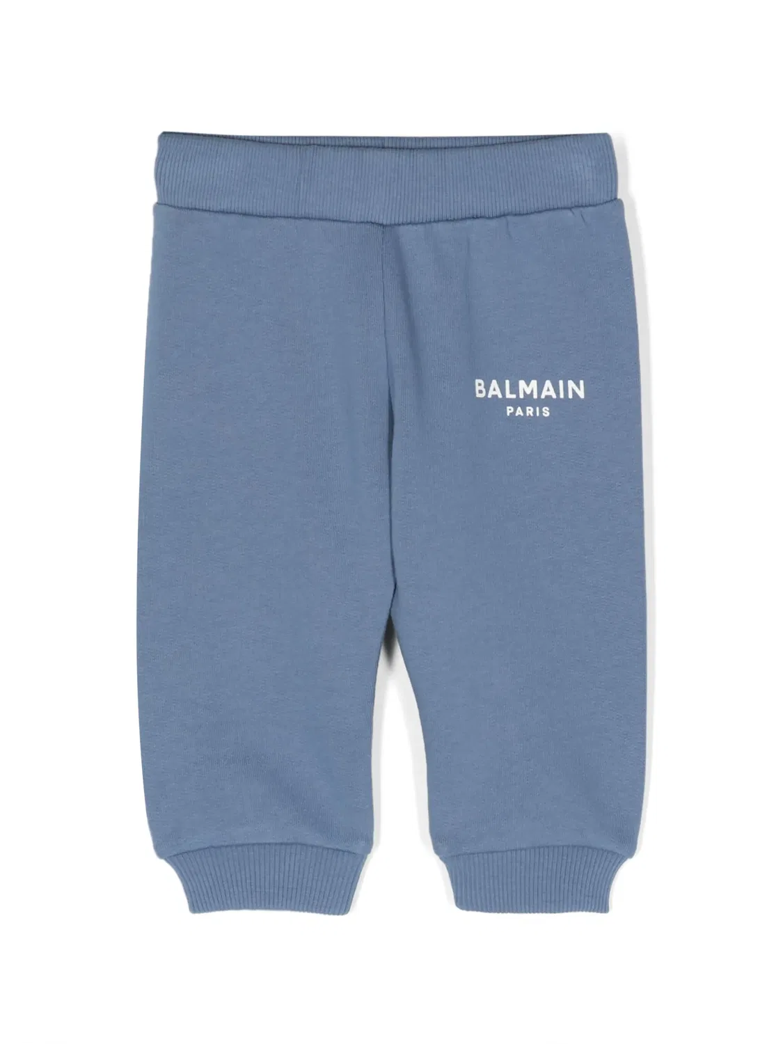 Хлопковые спортивные штаны с логотипом Balmain, синий
