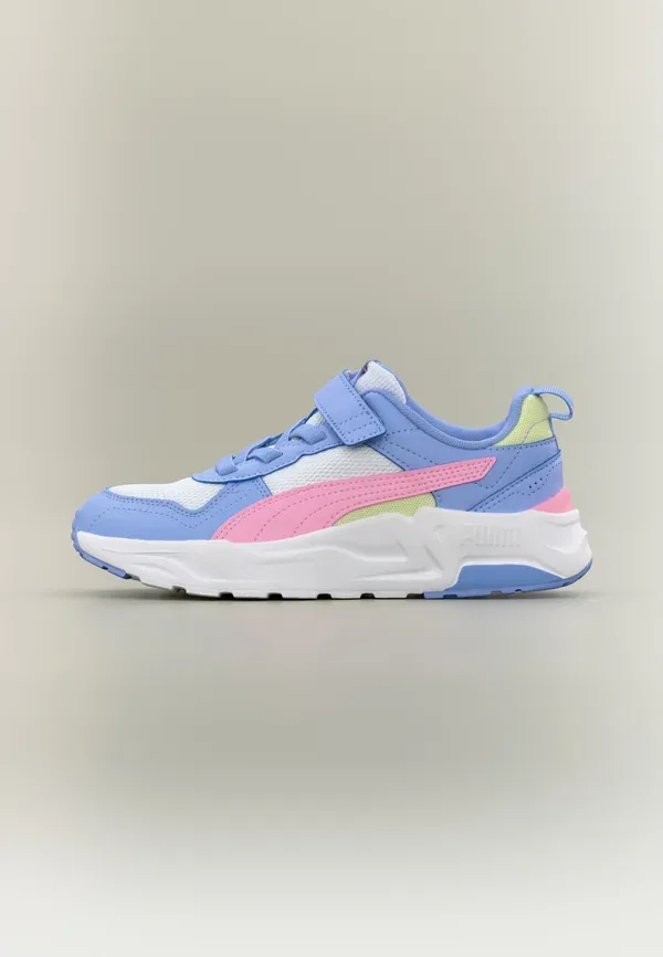 Кроссовки с липучкой Puma Trinity 2 lt ac+ ps, white/pink shimmer, intense lavender, белый/розовый/лавандовый