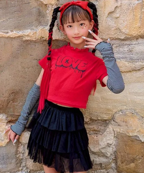 Детская футболка с длинным рукавомLOVE RandS, Red