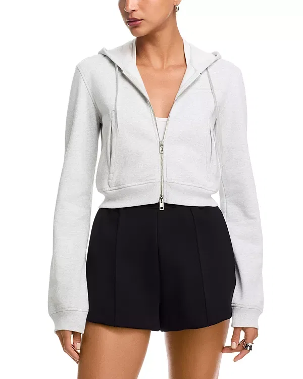 Женская толстовка на молнии с длинным рукавом Alexander Wang, Light Heather