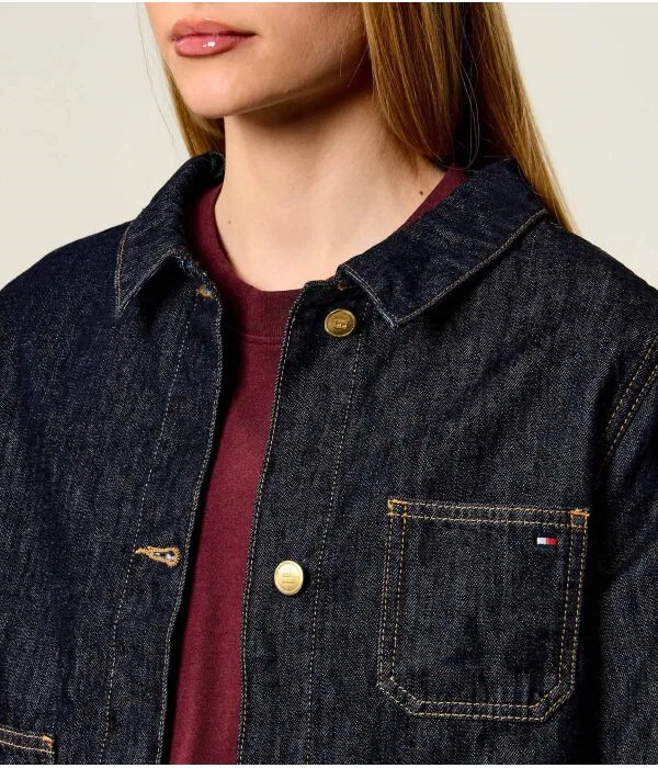 Женская джинсовая куртка Regular Fit Tommy Hilfiger, Blu Marino — фото 4