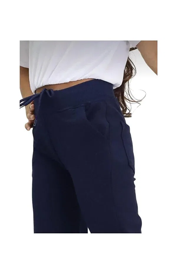Детские спортивные штаны для девочек хлопковые Generic Brands, Navy Blue — фото 3