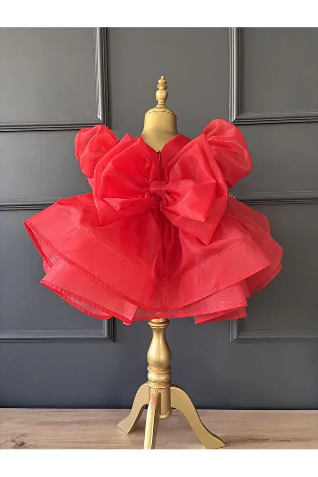 Детское платье для девочек с коротким рукавом Laresse, Red