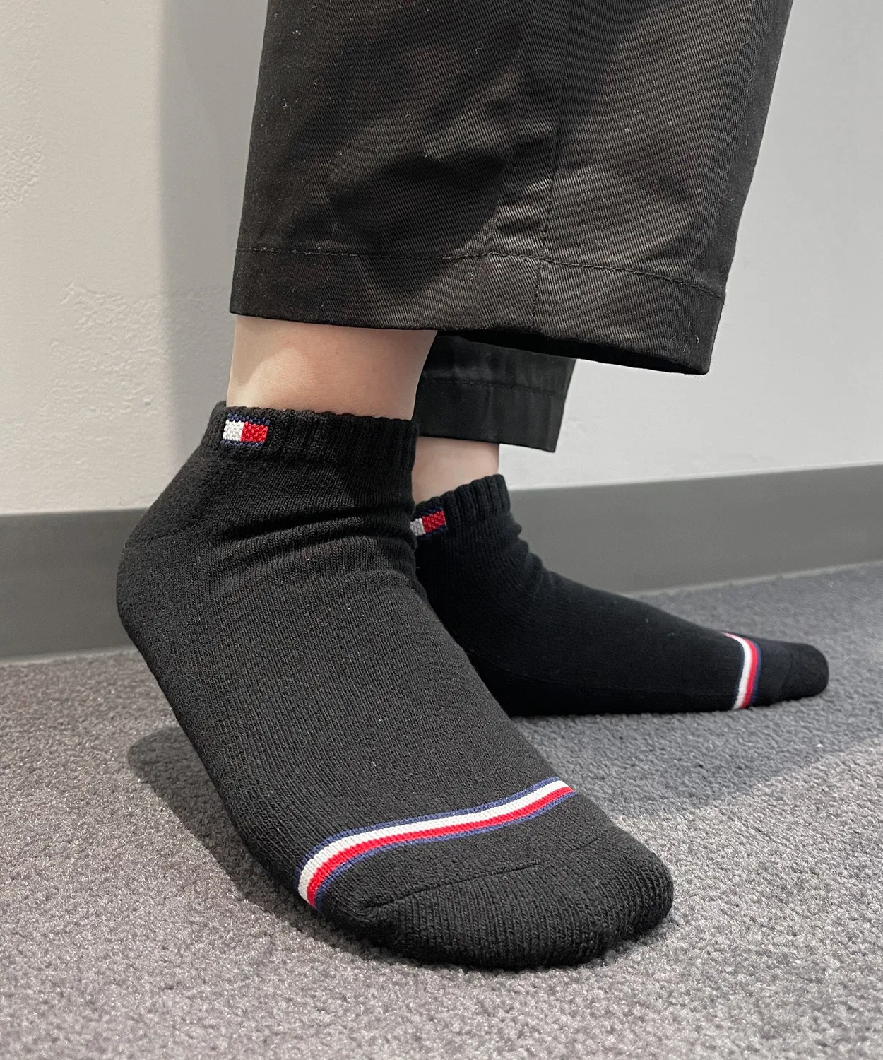 Мужские носки с логотипом TOMMY HILFIGER, 3 пары, 23-27 см, Черный — фото 4