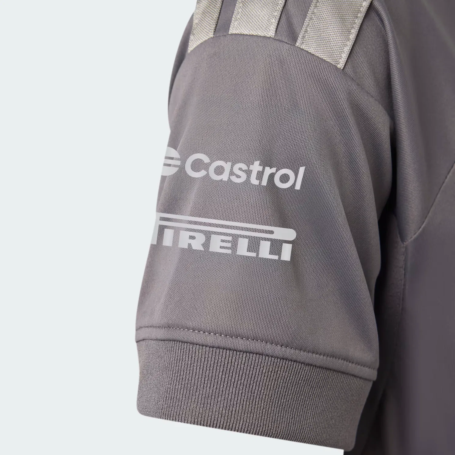 Детская футболка приталенная Audi Revolut F1 Team Driver Jersey Replica Adidas Performance, Grey Strata/Iron Metallic — фото 4
