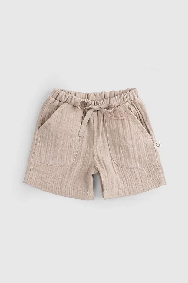 Детские шорты для девочек хлопковые Basics Little Gusto, Beige